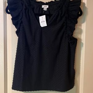 JCrew Ruffle-sleeve clip-dot top